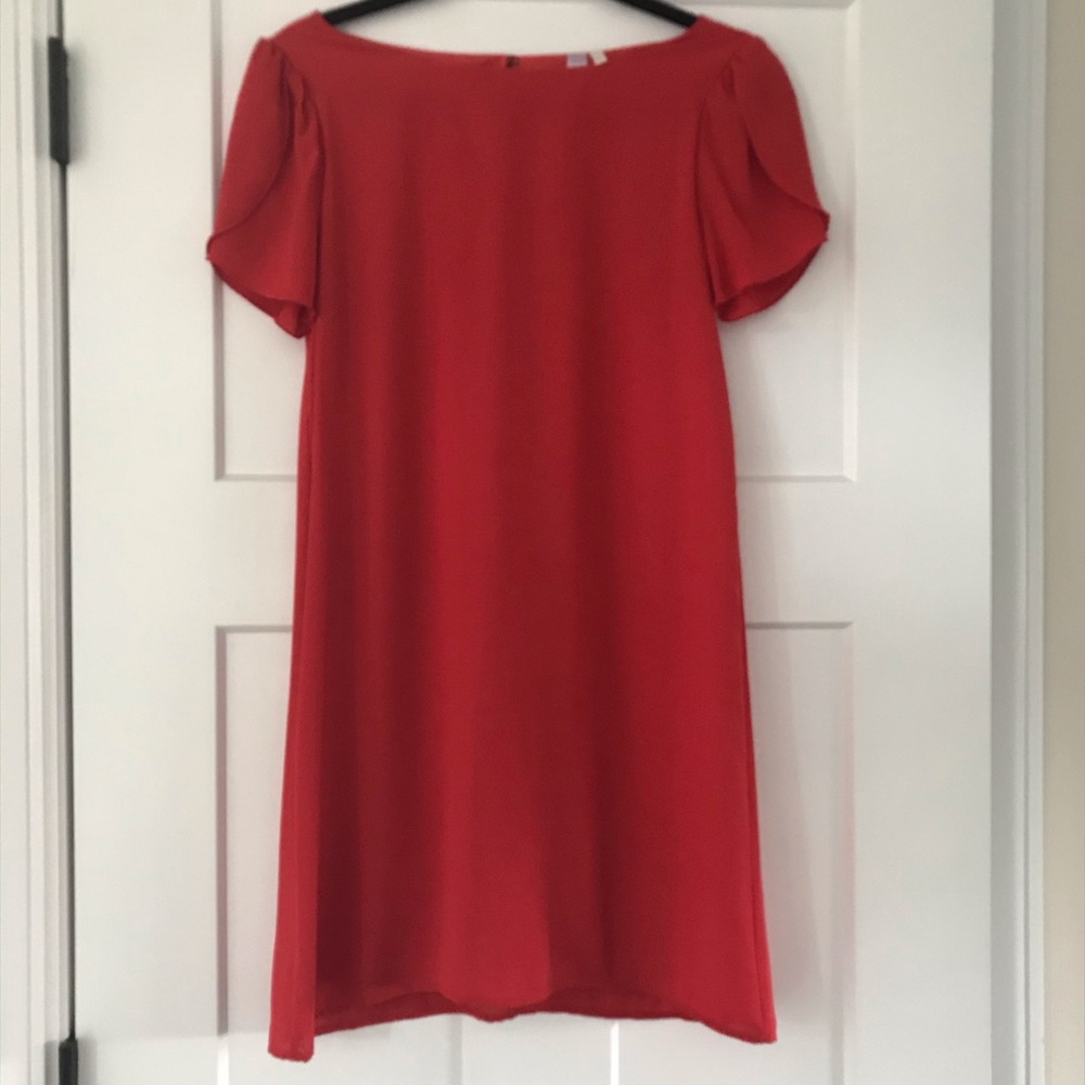 Dress with flutter sleeves